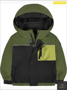 Toddler Boys Rain Jacket Water-Repellent Lightweight Hooded Windbreaker Outwear